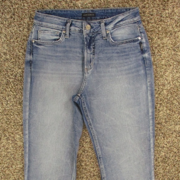 Silver Jeans Women's 30 Light Wash Avery Slim Boot Cut High Rise Stretch‎ Denim - Picture 3 of 7
